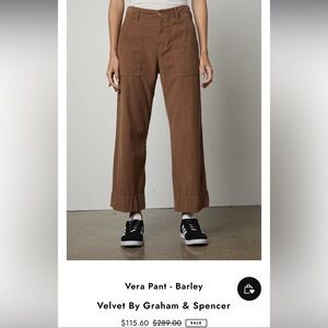 Velvet Women's Brown Cropped Wide Leg Corduroy Pants Size 10
